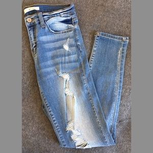 KanCan mid-rise ripped skinny jeans